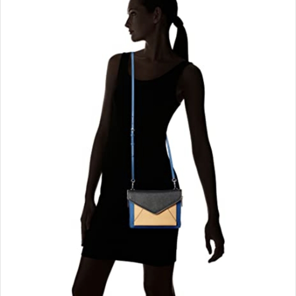 NWOT REBECCA MINKOFF MINI MARLOWE NAVY TAN BLACK CROSSBODY PURSE HANDBAG - Picture 7 of 7